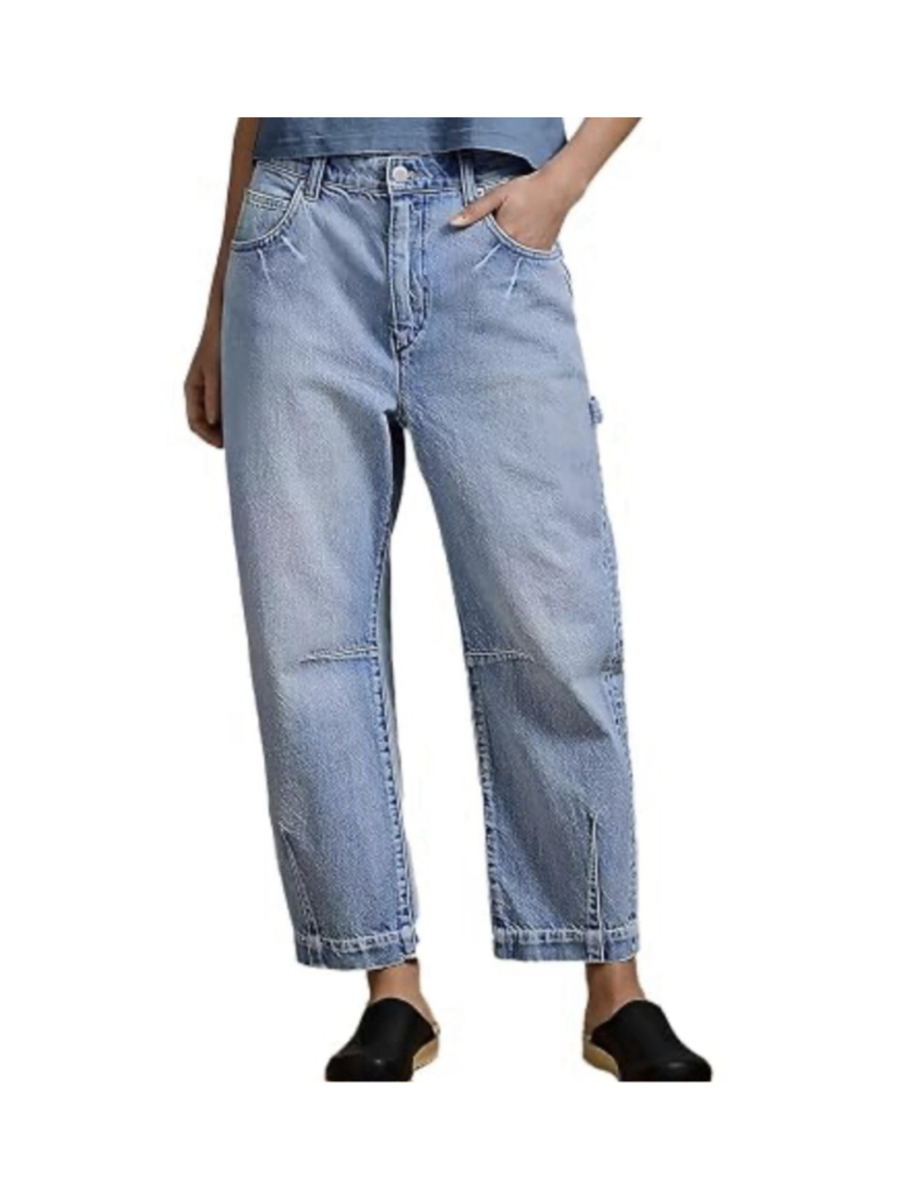 Flamingals Straight Leg Jeans Mid Rise Raw Hem Jeans XS